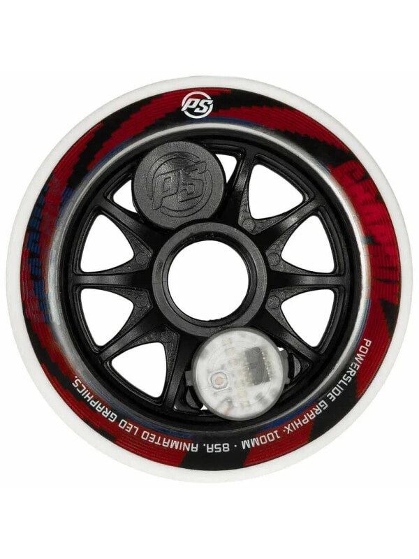Колесо для скейтборда Powerslide Graphix LED правое 100 мм 85A 68172018