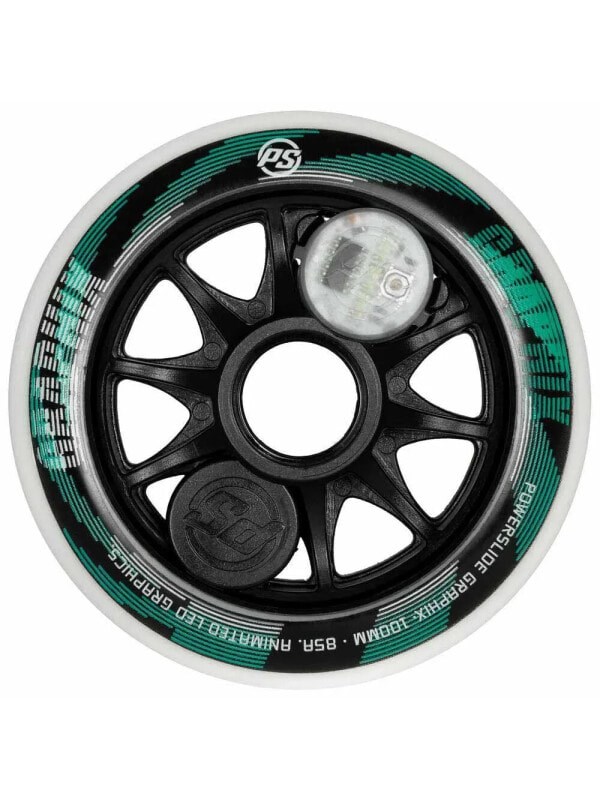 Колесо для скейта светящееся левое Powerslide Graphix 100 мм 4040333529058 68172019