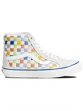 Vans SK8 HI High Top Casual Skate Shoes Unisex Beige Multi Color Grid 'Cream' 60240597