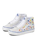 Vans SK8 HI High Top Casual Skate Shoes Unisex Beige Multi Color Grid 'Cream' 60240597