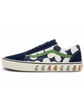 Vans Old Skool Casual Skate Shoes Unisex Blue White Flower Printing 'Blue White Green' 59887459